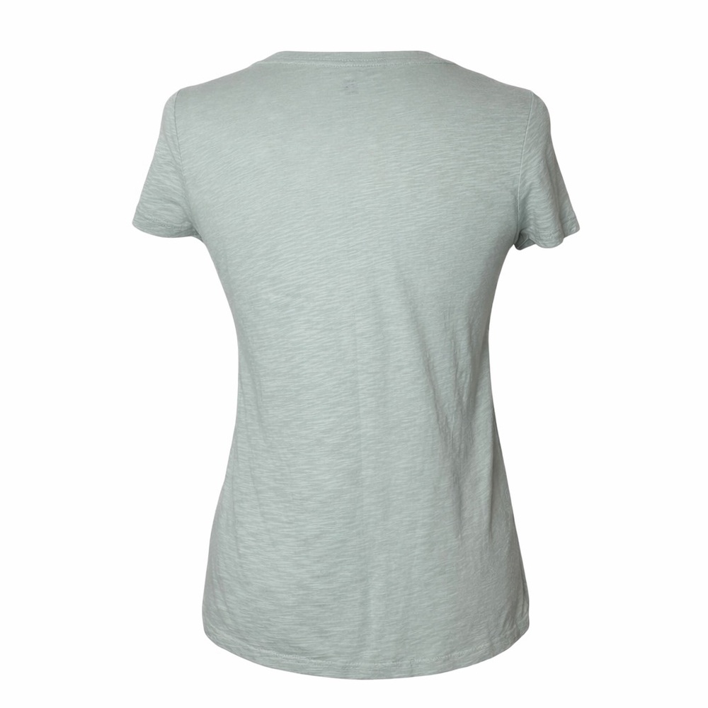 Talbots Ruffle Front Cotton Tee Small Petite Short Sleeve Top - Picture 2 of 3